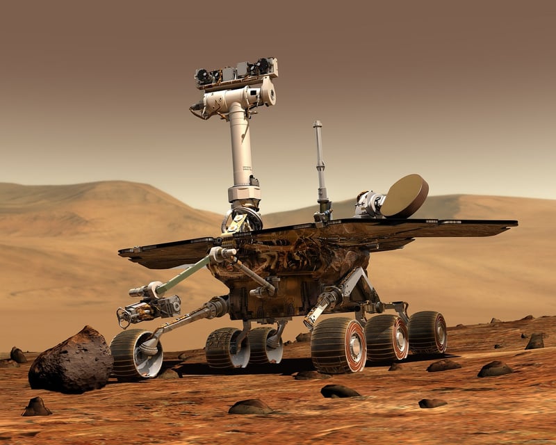 Robot Probe Exploring Planet